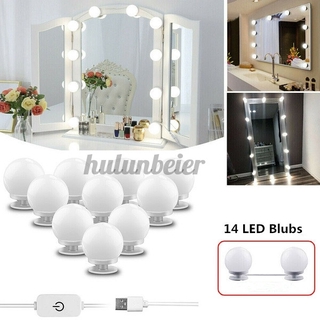 Bộ 14 Bóng Đèn Led Gắn Gương Trang Điểm Giắc Cắm Usb