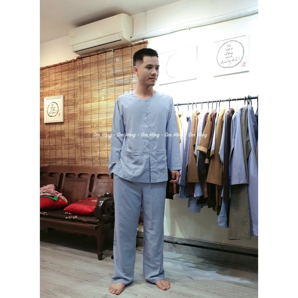 BỘ ĐỒ BÀ BA NAM NỮ TRUYỀN THỐNG # bộ đồ lam đi chùa đi chơi # bà ba xưa giản dị vải kate mát mịn dáng xuông B16 Lam