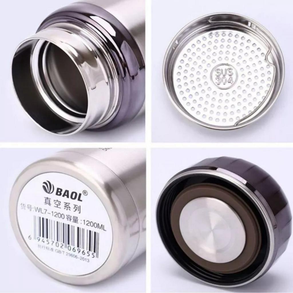 Bình giữ nhiệt nóng lạnh inox 304, bình giữ nhiệt Baol nắp kim cương dung tích 600ml-1500ml cao cấp
