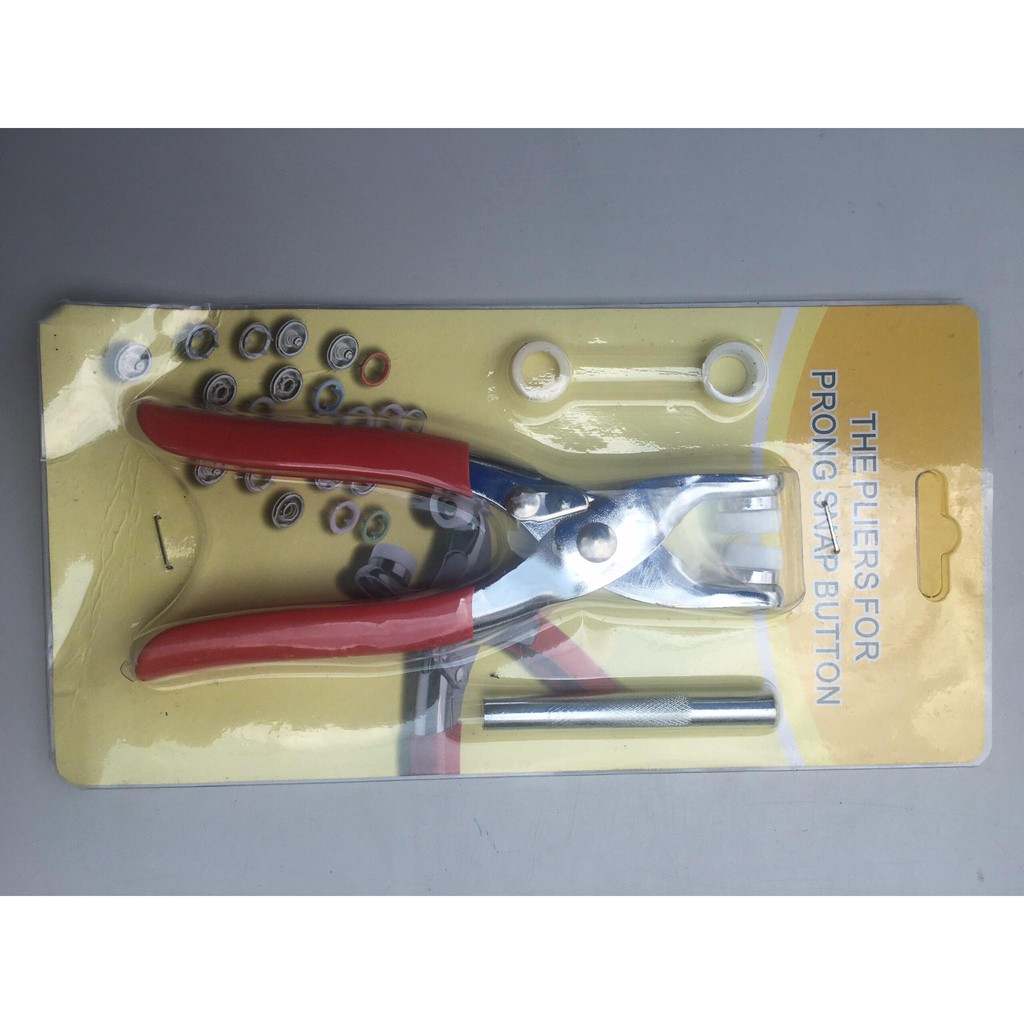 kìm bấm cúc vành sử dụng bấm cúc vành may body em bé hoặc may sơmi Tặng kèm 10 cúc bấm thử