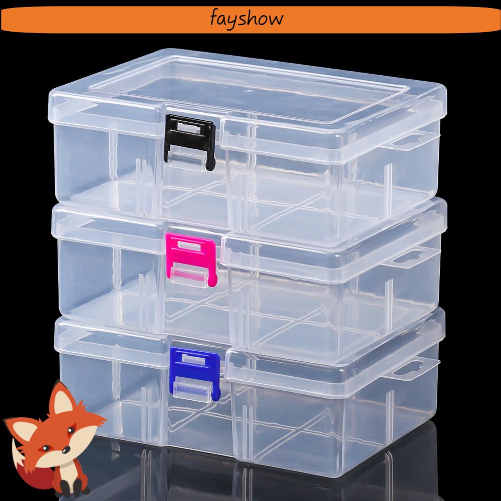 Hộp nhựa trong suốt để đựng ốc vít 16.3x11.8x5.8cm khóa có 3 màu