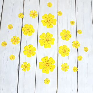 Hoa Mai Hoa Đào xốp dán kính (combo 3 size)