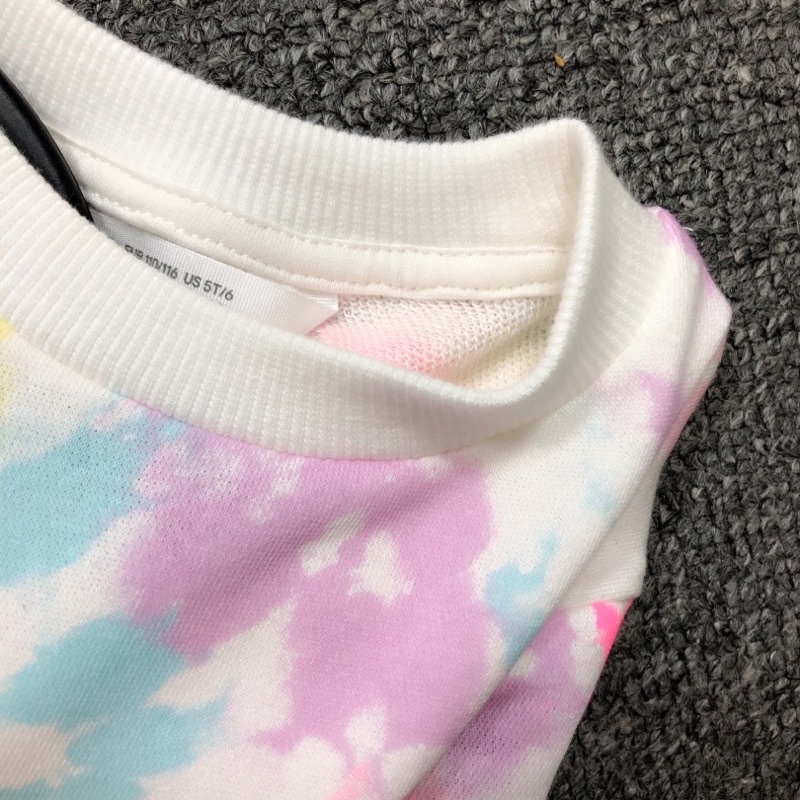 Áo thun dài tay bé gái màu loang HM 1-10 tuổi  Áo phông bé gái cotton mềm xuất dư 0822