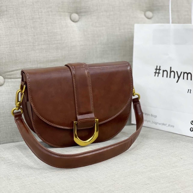 Túi dáng bầu yên ngưạ size to da lì