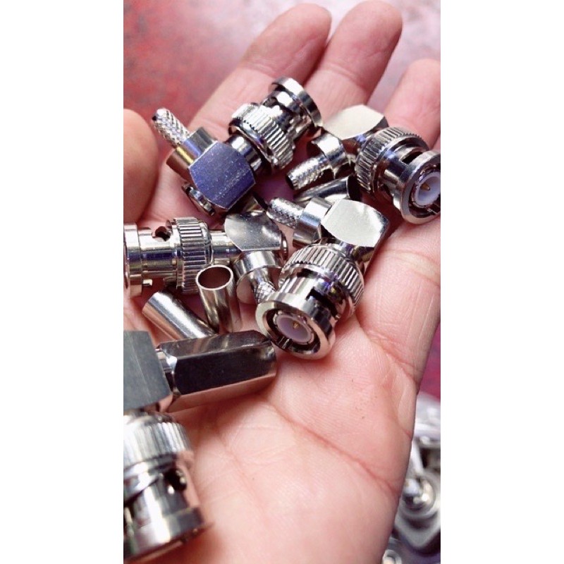 jack rắc BNC vặn trực tiếp chuẩn dây rg6 5c SDI, jack bóp rg58 3c