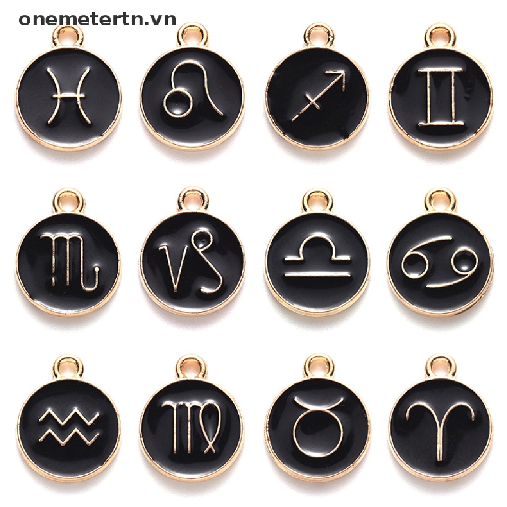 Onemetertn Set 12 Mặt Dây Chuyền Hợp Kim Tráng Men Hình Cung Hoàng Đạo Làm Đồ Trang Sức Thủ Công Diy