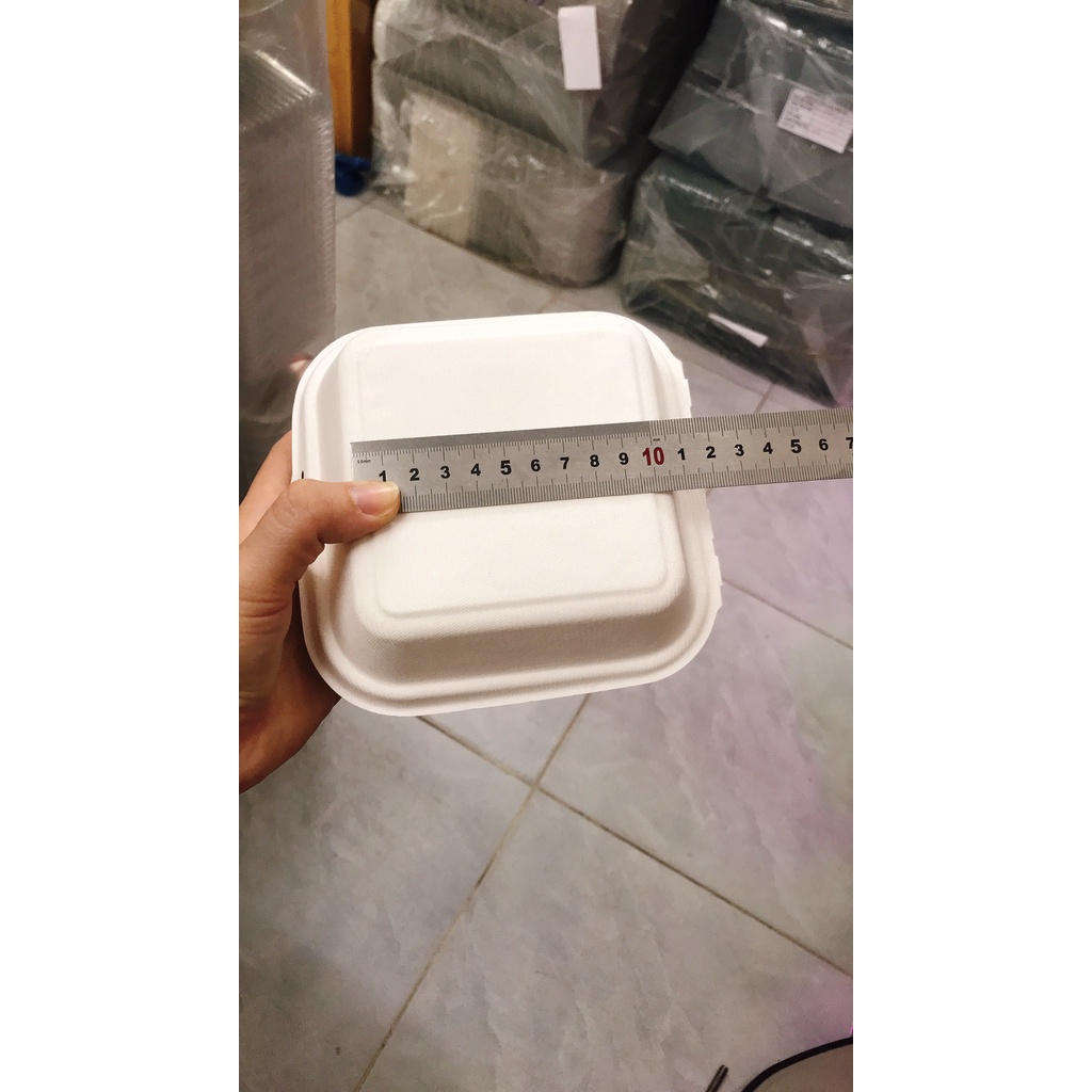 Set 50 hộp bã mía trắng đựng bánh bento cake