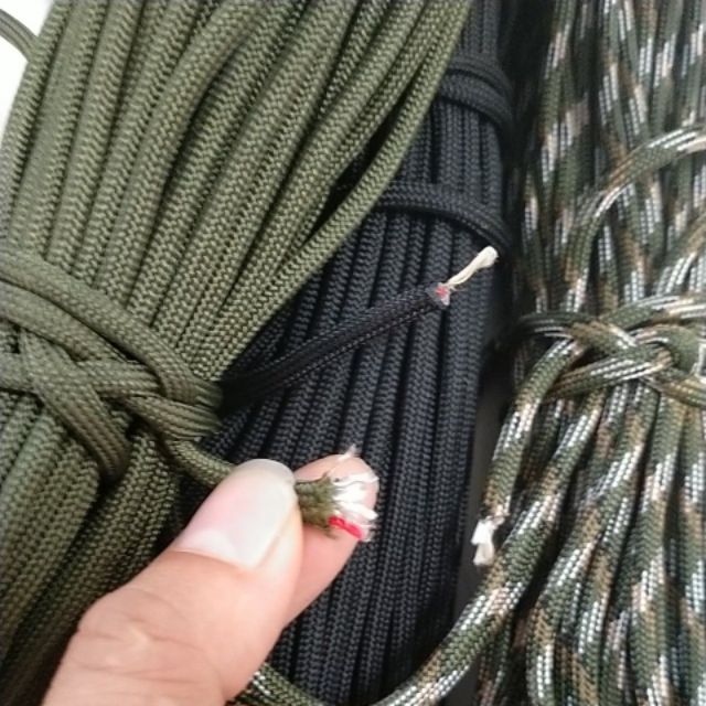 5/10/25met Dây paracord xịn 4mm 10lõi đan vòng, dây cứu hộ có thể dẫn điện