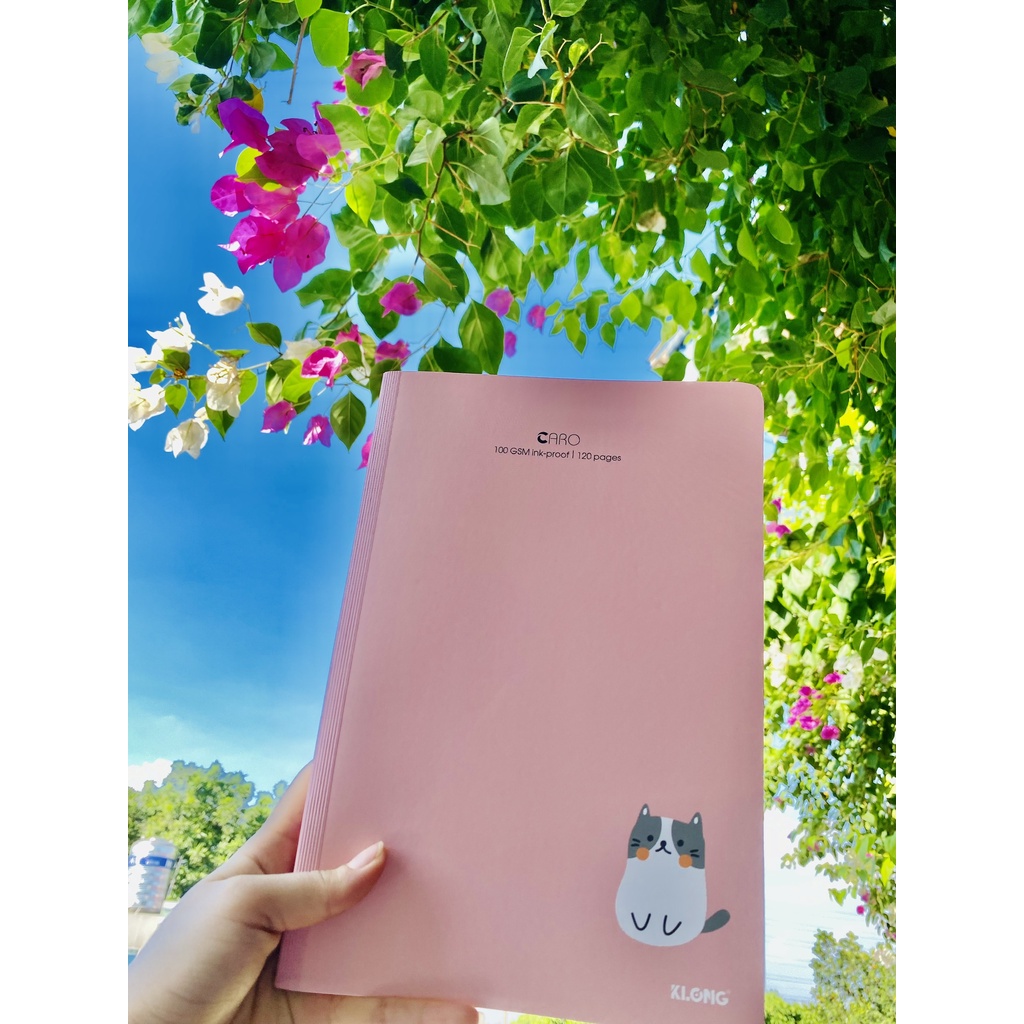 Vở Caro B5 80tr, 120tr, 200tr Klong, vở may dán gáy, sổ caro bìa màu pastel siêu xinh - VPP Thiên Ái