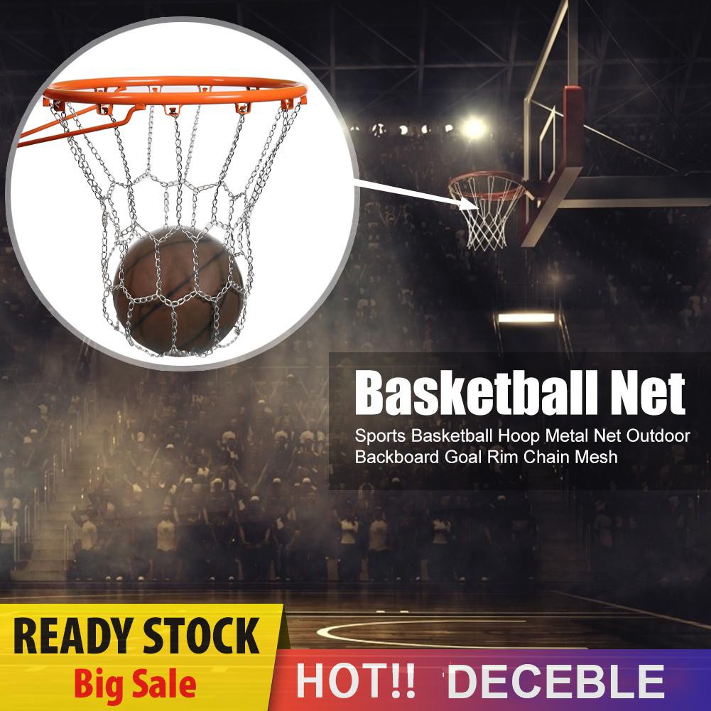 Deceble Sports Basketball Hoop Metal Net Outdoor Backboard Goal Rim Chain Mesh