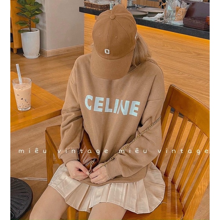 Set áo sweater nâu chữ kèm chân váy xếp ly kem | BigBuy360 - bigbuy360.vn