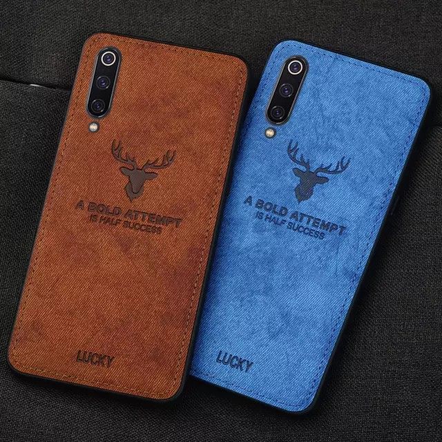 Ốp lưng Xiaomi Mi 9 SE chống sốc vải đầu hươu cao cấp thời trang
