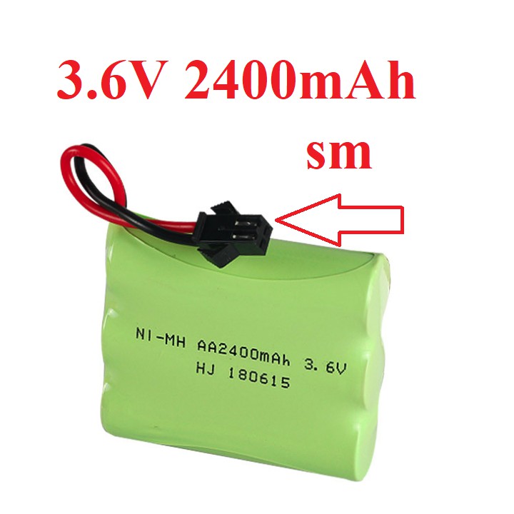 Pin xe điều khiển 3.6v dung lượng cao 2400mah cổng nối SM dùng cho đồ chơi xe mô hình