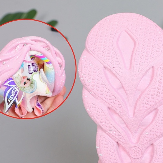 Giày thể thao bé gái có đèn công chúa Elsa Frozen thời trang cao cấp đế mềm và nhẹ mẫu mới nhất