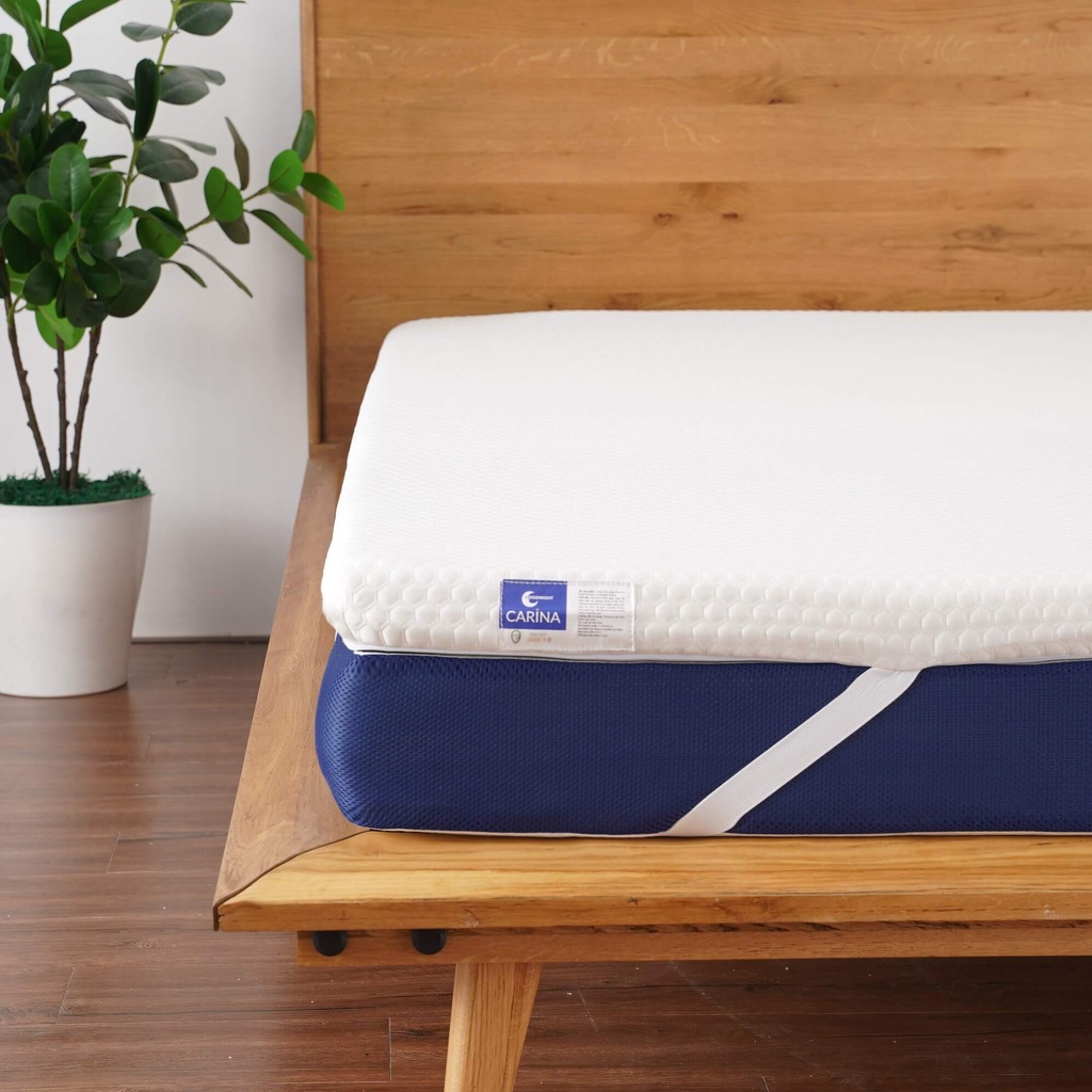 Nệm topper memory foam cao cấp Goodnight Carina mát bọc vải tản nhiệt 3 inch Ultra