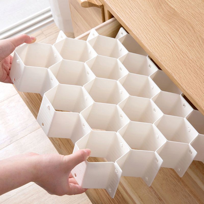 HO Honeycomb Shape Drawer Organizer 8 Pcs Closet Dividers Plastic Partition For Small Clothing And Cosmetic Clapboard