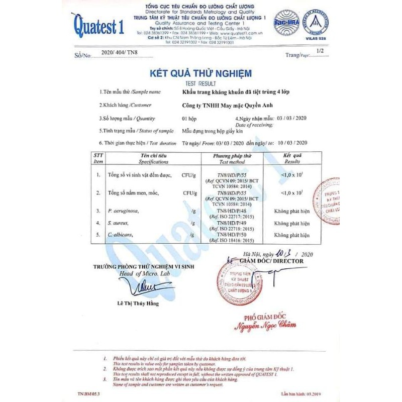 (Giá sốc) Hộp khẩu trang y tế Quyền Anh 4 lớp đủ màu 50 cái