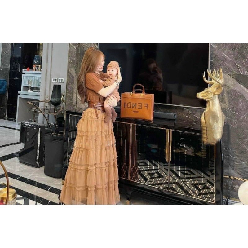 Chân váy ren nhiều tầng dáng xoè công chúa hàng QCL1