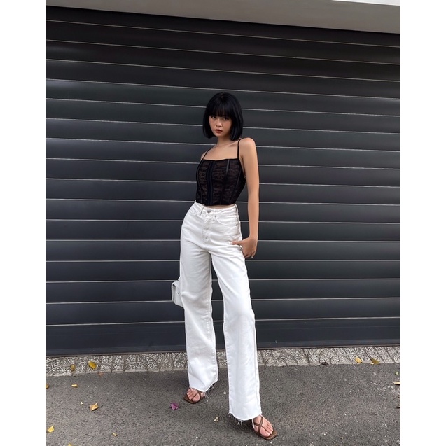 White Jeans - Quần Jeans trắng ống suông - THIẾT KẾ BỞI IAMCOCO.OFFICIAL
