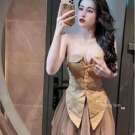 Áo ống cúp ngực Nút Cài tà nhọn SIÊU HOT