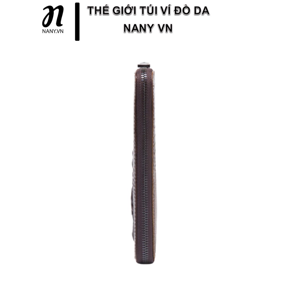 Ví Nam cầm tay Da Bò dập vân Cá Sấu, Thiết Kế Tinh Xảo T064 - Kèm quà tặng hấp dẫn
