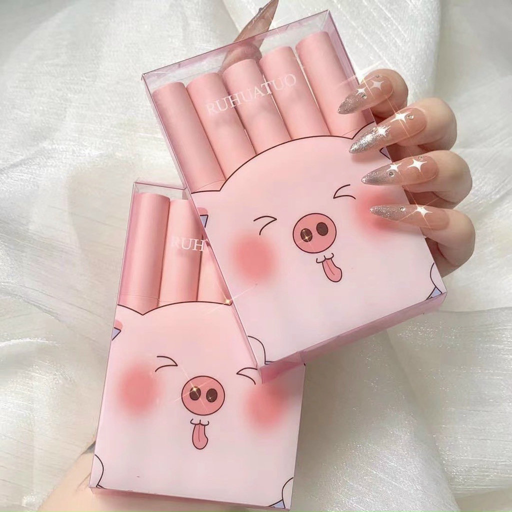 Set 5 Cây Son Lợn Hồng RUHUOTUO Nội Địa Trung