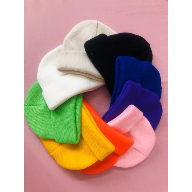 Mũ Len Beanie Loại Ngắn Ôm Sát Đầu, Nón Len Trơn Thủ Công Cao Cấp 21cm