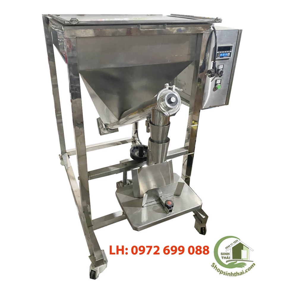Máy đóng gói cân định lượng bán tự động, đóng bột, ngũ cốc, gạo, cafe, tiêu, đậu hạt, đường, muối