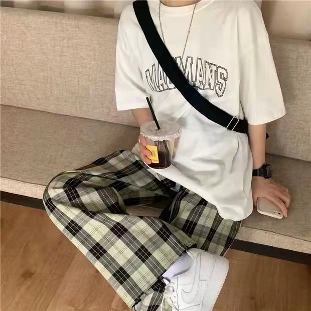 Quần ống rộng Họa Tiết Ca Rô Phong Cách Hàn Quốc Dành Cho Nữ