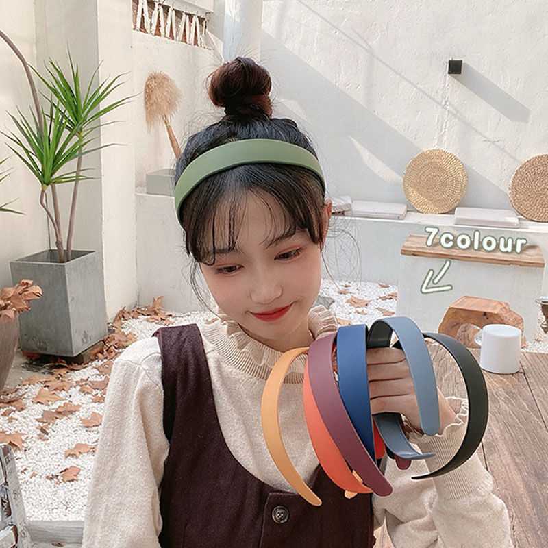 Băng Đô Cài Tóc Bản Rộng Bằng Acrylic Chống Trượt Màu Sắc Thời Trang Phong Cách Hàn Quốc Cho Nữ