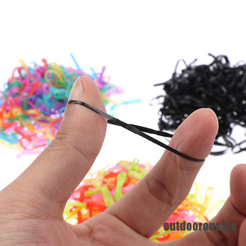 Set 1000 dây thun buộc tóc co giãn sử dụng một lần cho bé gái