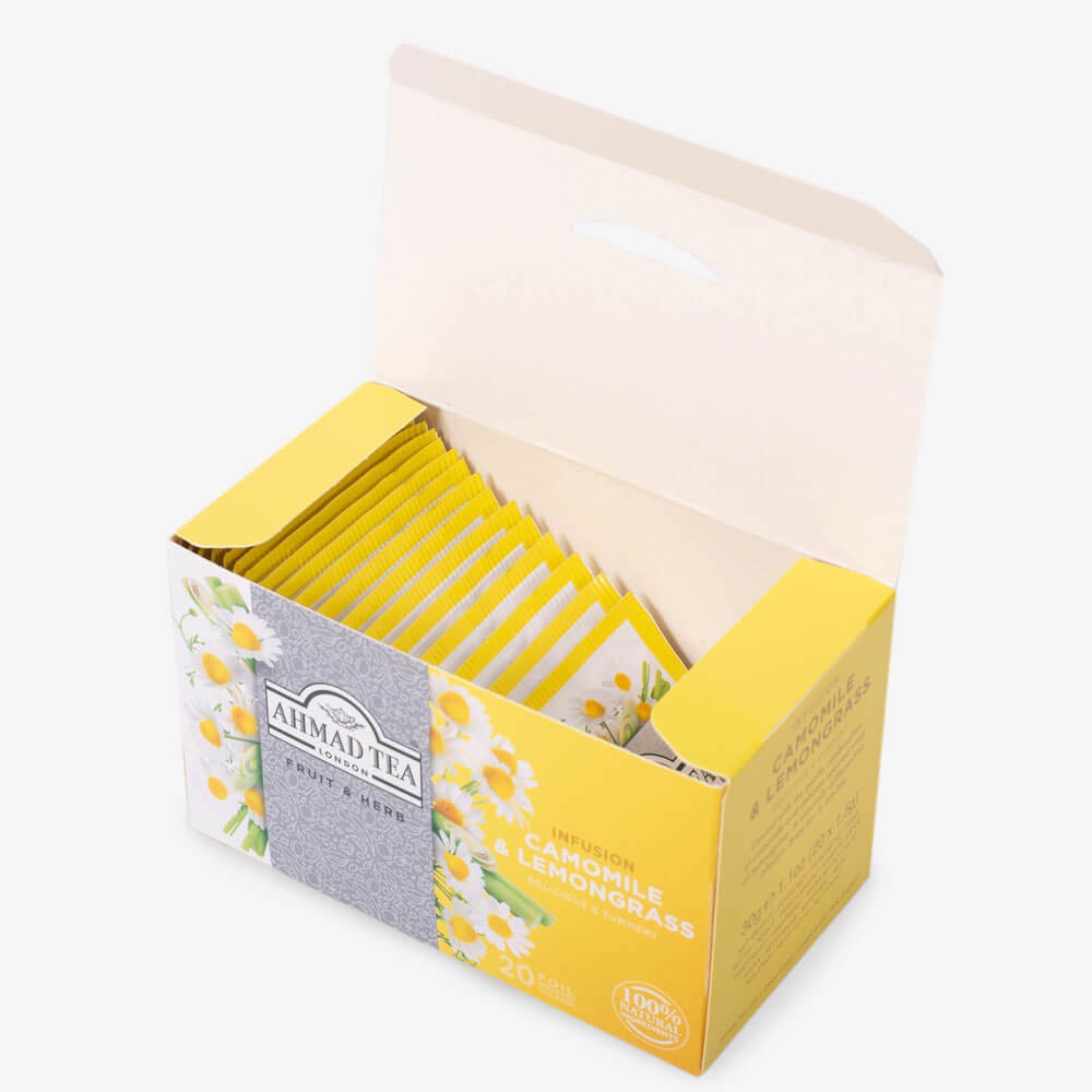 Trà thảo mộc Hoa Cúc và Sả 30g  - Ahmad Camomile & Lemongrass 30g/20bags (túi lọc có bao thiếc - 20 túi/hộp)