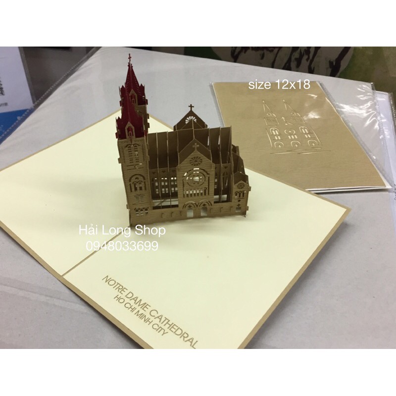 Nhà thờ Đức Bà - Church - Thiệp 3D