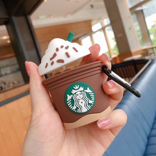 🌟Case Silicon Cafe starbucks🌟Vỏ bao Airpods 1 2 AirPod đựng tai nghe không dây i11 i12 i18 ... tặng kèm móc đeo