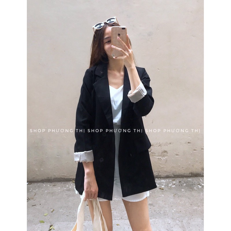 Áo vest nữ 2 lớp - Áo blazer trơn/kẻ tông màu lạ (hàng sẵn)