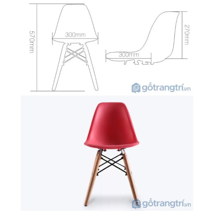 Ghế ngồi học cho bé eames hiện đại nhiều màu sắc kích thước 30x30x57cm Love house decor | BigBuy360 - bigbuy360.vn