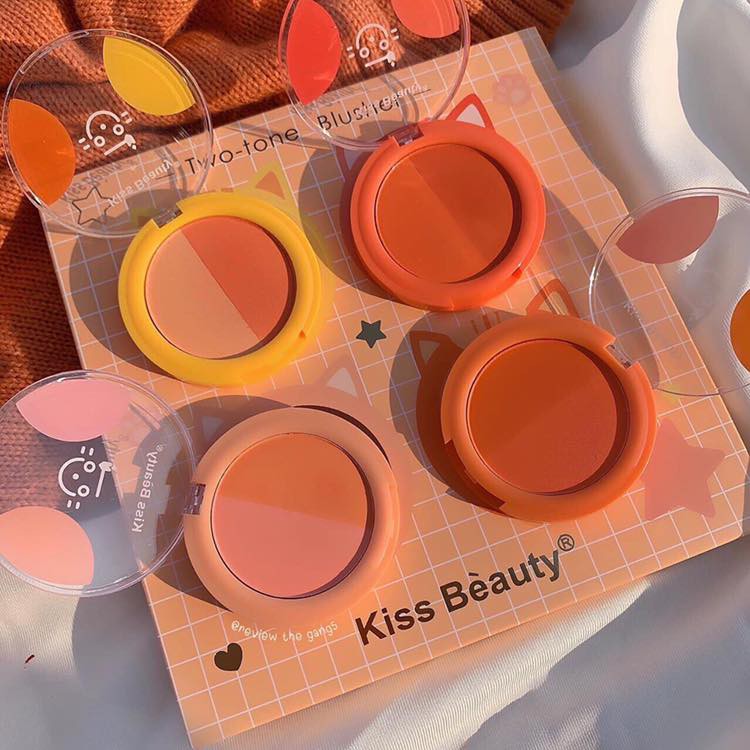 Phấn má hồng Kiss Beauty Two-Tone Blusher, tone màu siêu xinh, cực tiện lợi