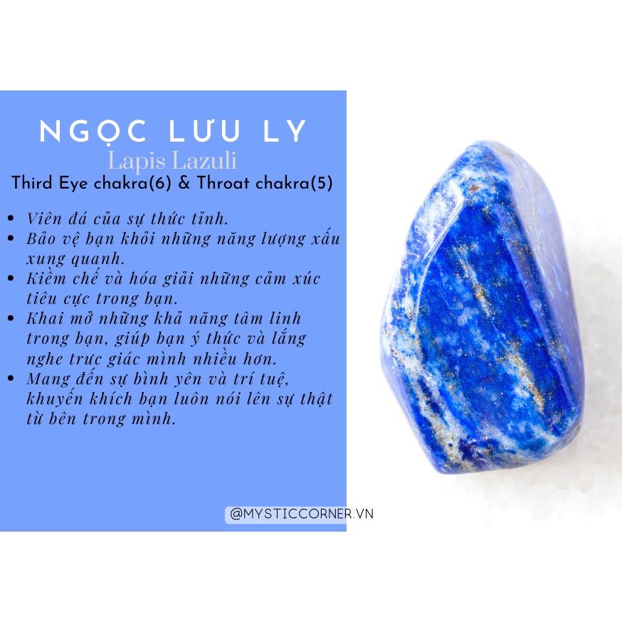 Trụ đá Lapis Lazuli (ngọc lưu ly) dùng thanh tẩy Tarot, Reiki, thiền định, phong thủy