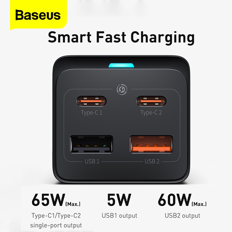 Đế Sạc Nhanh Baseus 65W GaN3 Pro Cho iphone 13 12 Xiaomi Samsung Laptop
