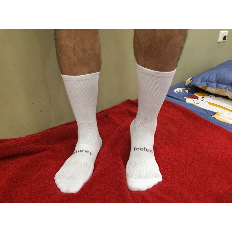 Tất đá bóng vớ thể thao Feetures nam nữ loại cổ ngắn lửng dài, hàng dệt kim chất liệu cotton xuất khẩu dày dặn