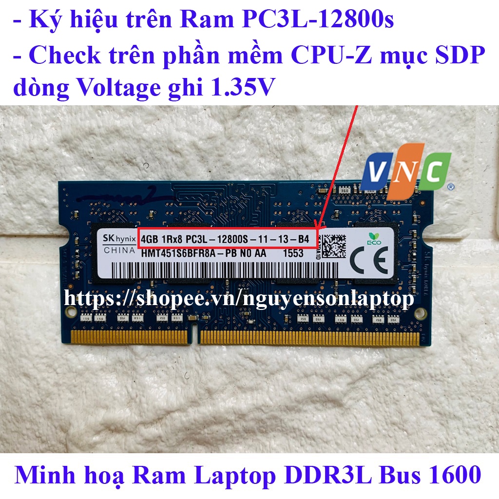 Ram laptop DDR3 2GB 4G Bus 1066/1333/1600 MHz PC3 | Hàng bóc máy chính hãng