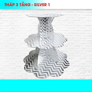 Kệ bánh ép kim 1 tầng, 3 tầng trang trí bánh cupcake - BiBobaby Decor