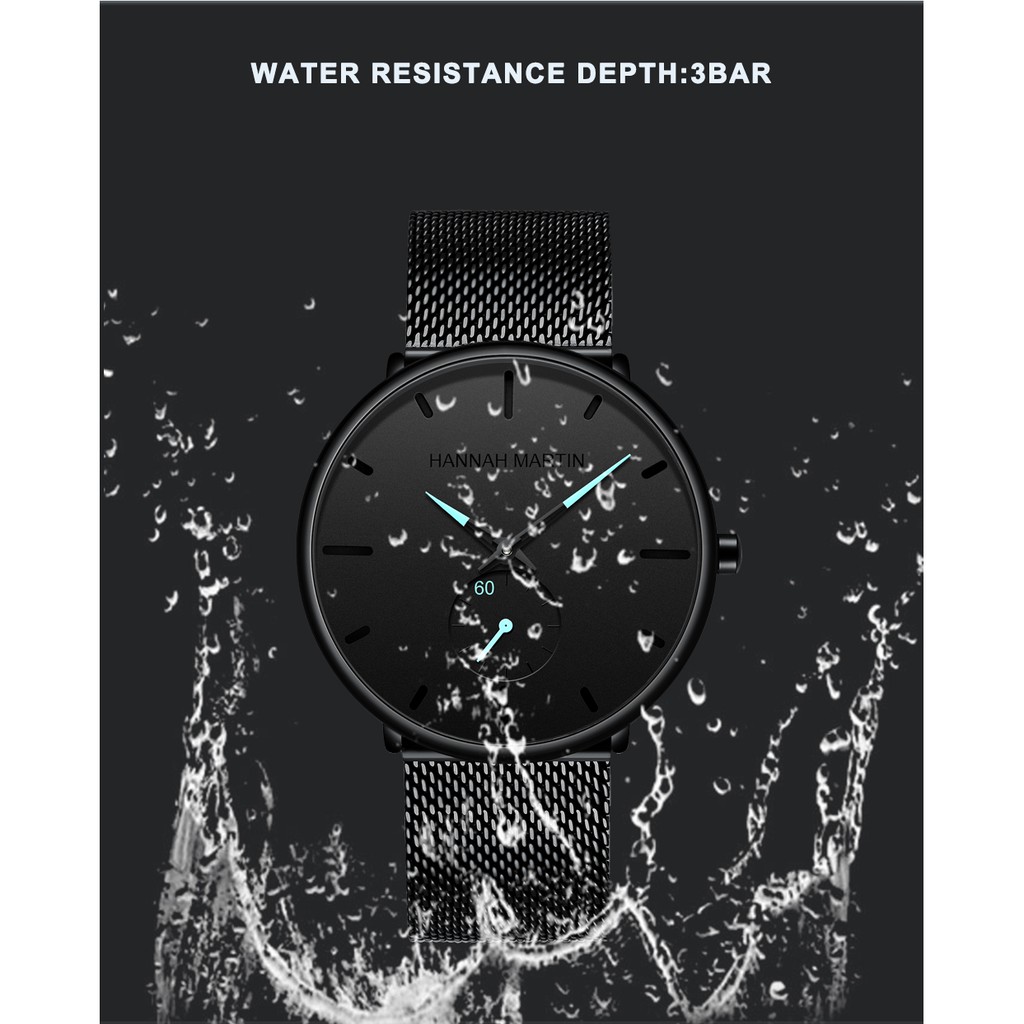Đồng Hồ nam HANNAH MARTIN Mới Thiết Kế Đơn Giản Chống Nước HM-2140 | BigBuy360 - bigbuy360.vn