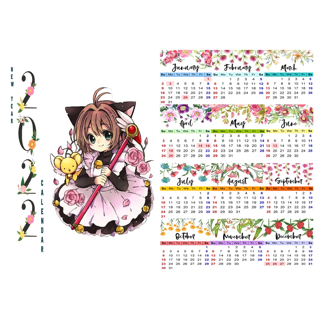 Lịch tường 2022 kero cardcaptor sakura LA8 size A3