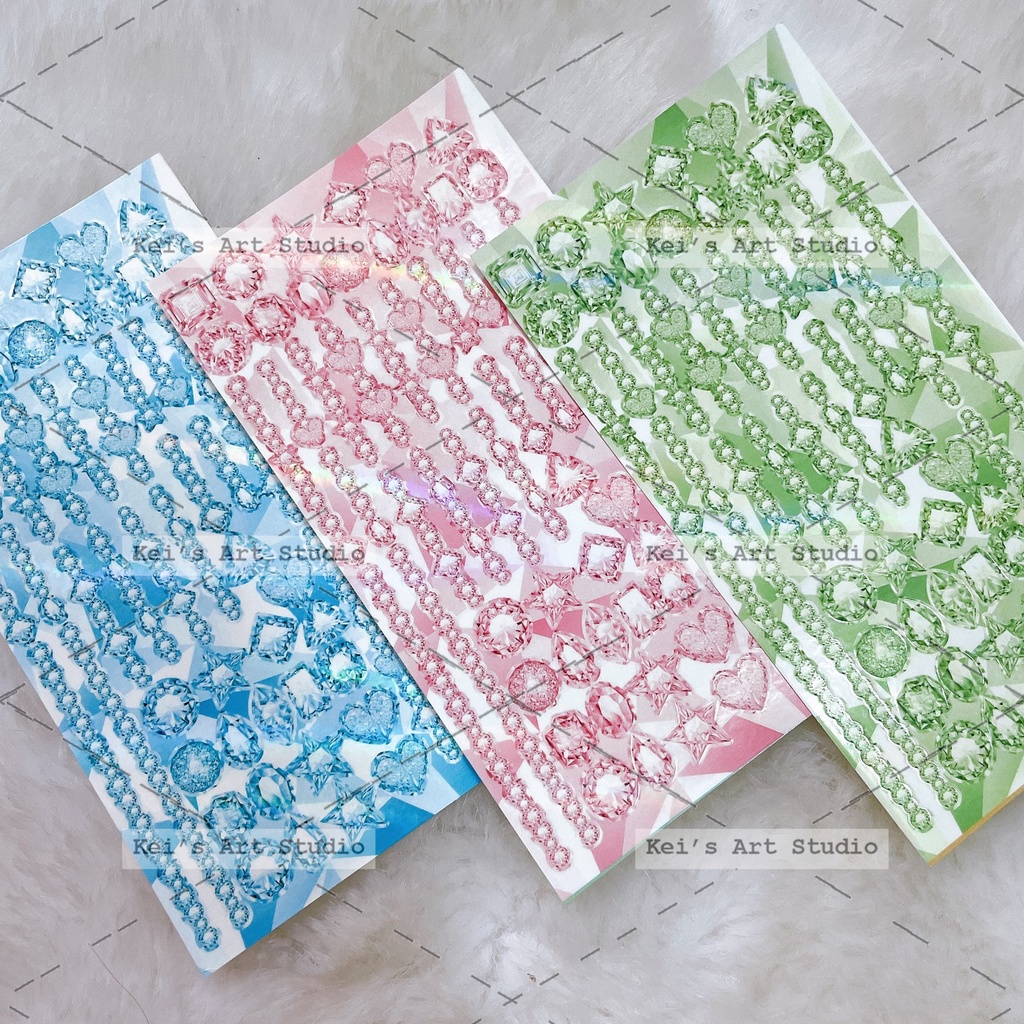 Mẫu gem màu đen, trắng, nhiều màu lấp lánh