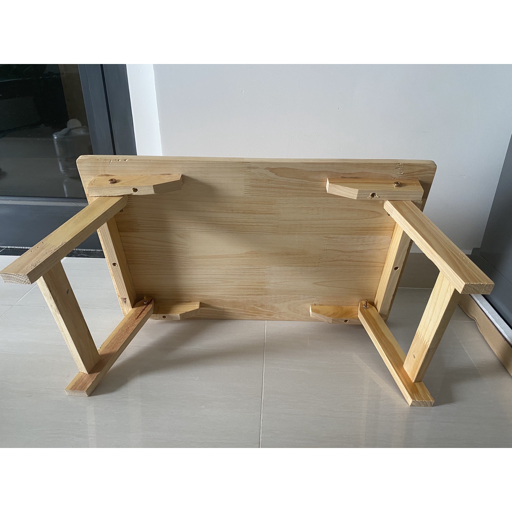 [Mẫu Mới] Bàn Học Gấp Gọn Gỗ Đa Năng Chân Xếp 60x40cm - Bàn trà chữ nhật sofa/cafe ngồi bệt gấp gọn gỗ tự nhiên đa năng