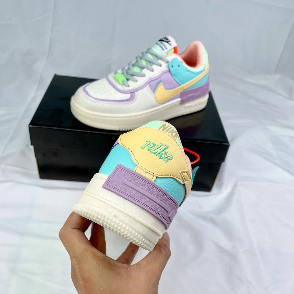 Giày sneaker thể thao nữ, Shadow tím móc vàng phối xanh Hot Trend 2021, Full Box tặng vớ, bảo hành 6 tháng