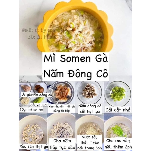 Mì Somen  Hakubaku tách muối ăn dặm cho bé từ 5 tháng
