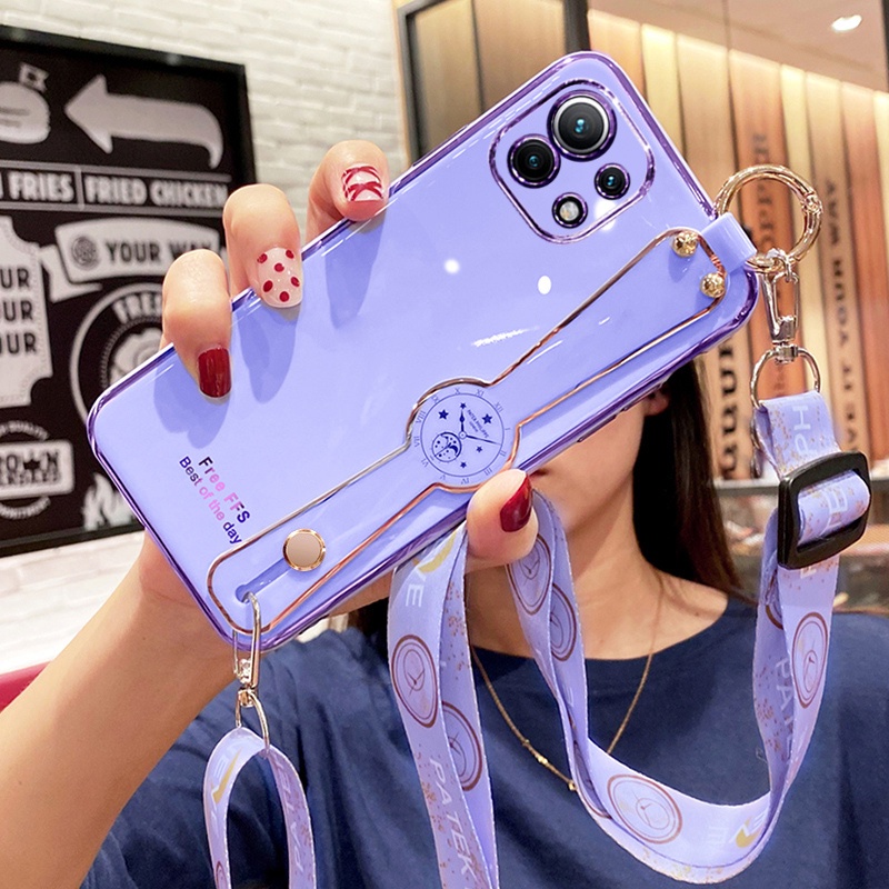Ốp Điện Thoại Mềm Đính Đá Có Dây Đeo Cổ Cho xiaomi mi 11 lite xiaomi 11t xiaomi 11 lite 5g ne xiaomi 11t pro