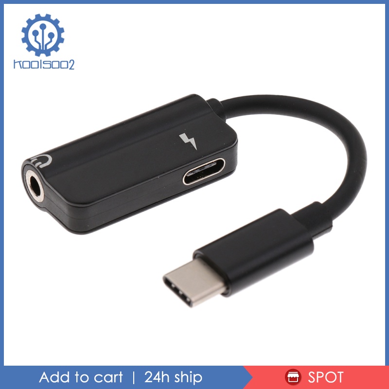 Dây Cáp Sạc Chuyển Đổi 2 Trong 1 Type-C Sang Usb-C 3.5mm Aux